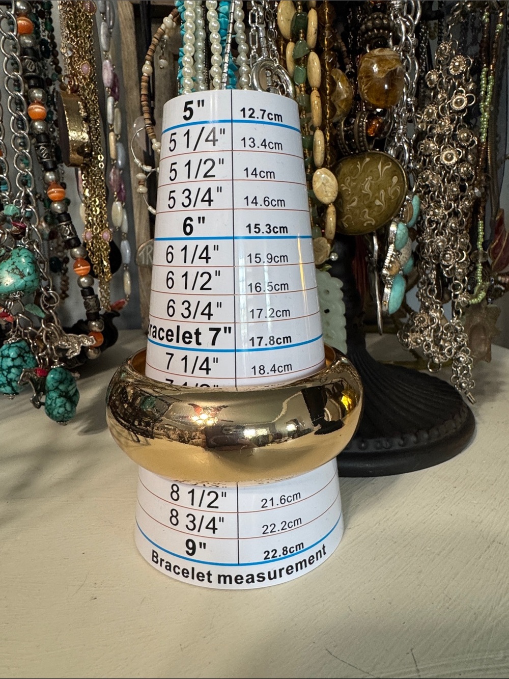 Chunky Gold Dome Bangle Bracelet